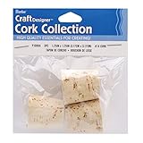 Darice Cork Collection #14, 1-1/4-Inch by 1-1/4-Inch, 3/Pkg