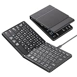 Omikamo 有線＆無線両用 ipad キーボード Bluetooth 折りたたみ JIS標準日本語配列 左右Shiftキー/L型Enterキー搭載 ワイヤレス スマホ用 コンパクト 軽量 薄型 IOS/Windows/Mac/Android対応 4台デバイス対応 持ち運び便利 Type-C充電式 日本語説明書付(黒)