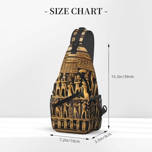 Mochila cruzada estampada de egipcios para deporte unisex miniatura 3