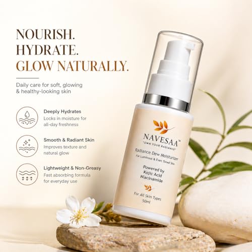 Image of Radiance Dew Moisturizer with Kojic Acid & Niacinamide for Glowing Skin | Brightening And Lightweight Hydrating Face Moisturizer for Men & Women | For All Skin Types | 50 ml