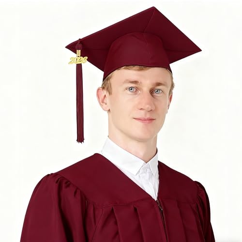 Image of 10 Pieces 2026 Graduation Tassels Bulk with Gold Year Charms for Graduation Cap Accessories (Maroon)