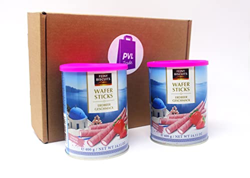 Wafer rolls with Strawberry flavoured cream 400g (Pack of 2)