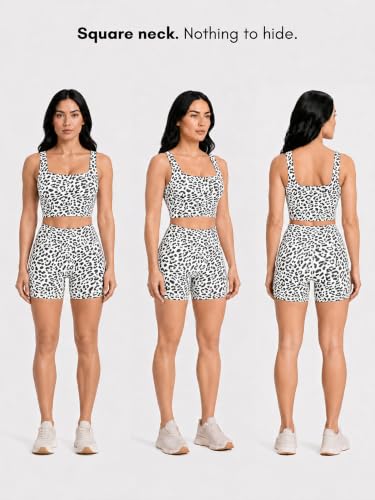 Image of Sunzel Square Neck Longline Sports Bra, Built-in Bra Crop Tank Top