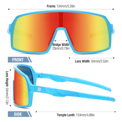DUCO Youth Baseball Sunglasses for Boys and Girls Age 6-12 Softball Cycling Sports Sun Glasses for Kids DK3203