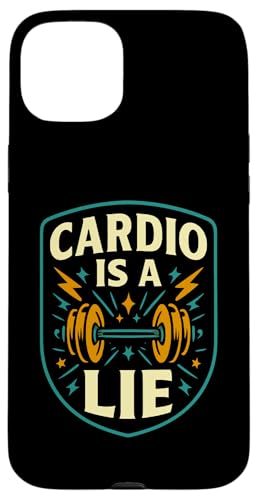 Cardio Is A Lie 面白いジムフィットネスデザイン スマホケース iPhone 15 Plus 用