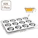 P&P CHEF Muffin Pan Cupcake Baking Pan Set, Stainless Steel Muffin Tin Tray for Mini Cake Tart Quiche, Oven & Dishwasher Safe, Non-toxic & Heavy-duty, (12 Cup, 1Pc)