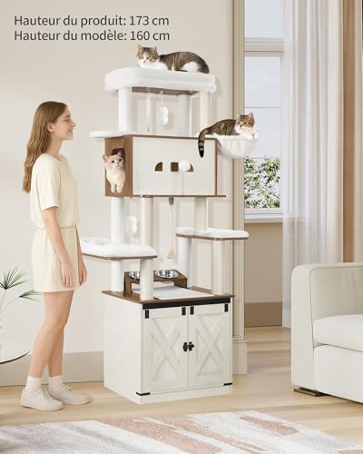Arbre à chat avec meuble litière pour cacher les odeurs et amuser votre chat - 5