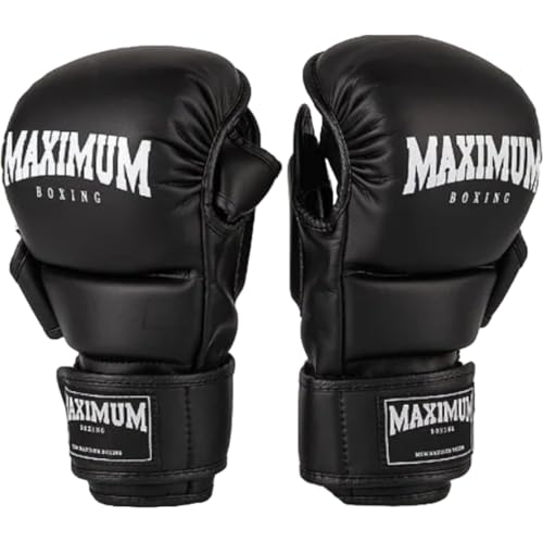 Luva Mma Maximum Treino Sparring Grappling Combate Power Face Black (GG)
