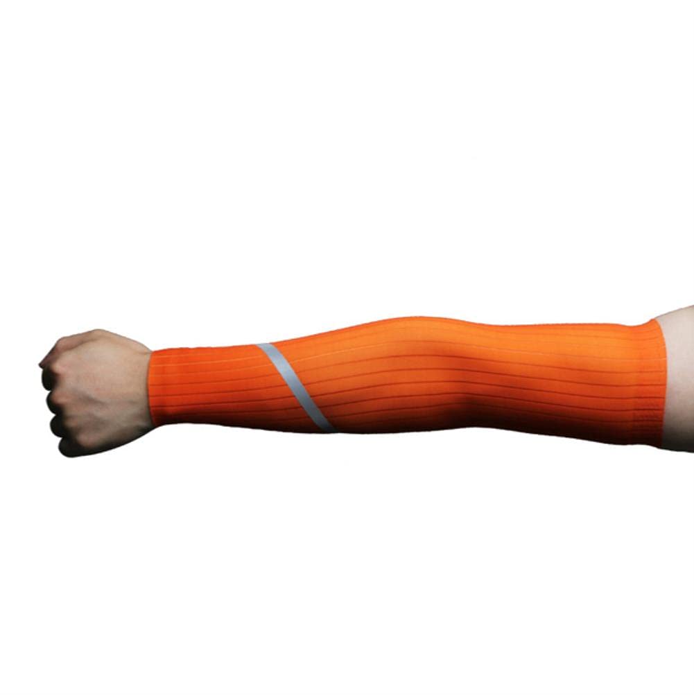 Manchettes cyclisme orange M couvre-bras compression respirant - 7