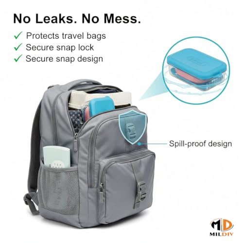 Image of Portable Self-Draining Soap Holder | Leakproof Plastic Soap Box for Bathroom, Travel, Outdoor, Camping & Home Use - Blue, Pack of 1