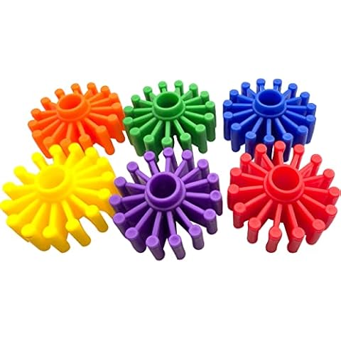 Mandarin Bird Toys 1000 Foot Gear Pk6 - Brightly Colored Durable Plastic Foot Toy Pieces, Lots of Smooth Gear Spokes, Interlocks on Side and Center, Great for Small to Medium Size Pet Birds Cover