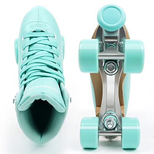 Tuosamtin Roller Skates For Women/Youth With Height Adjustable Stoppers Retro Quad Roller Skates For Outdoor And Indoor (9, Aquamarine) #TOP1