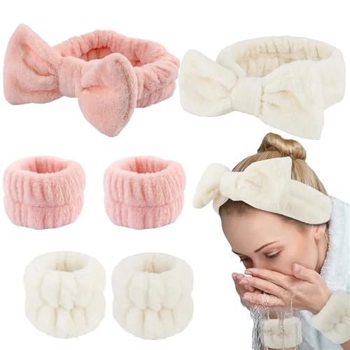 Toalla de maquillaje en diadema absorbente para evitar sudor con joyas de pelo 2
