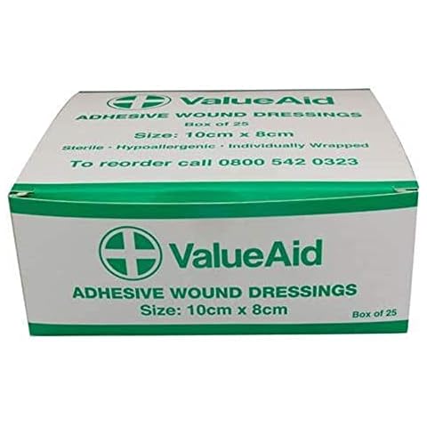 Value Aid Adhesive Wound Dressings - 10cm x 8cm - Box of 25 Cover