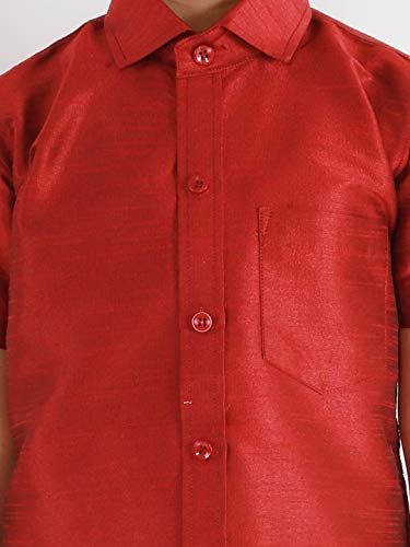 Image of VASTRAMAY Boy's Silk Blend Regular Fit Shirt