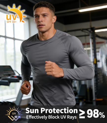 Image of ZITY Long Sleeve Shirts for Men UPF 50+ Moisture Wicking Workout