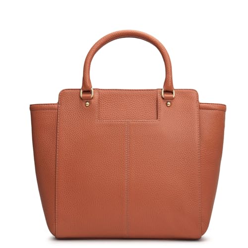 Image of Da Milano Leather Satchel Bag for Women - Brown (LB-00687OL)