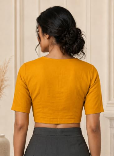 Image of Yash Gallery Women's Rayon Lycra Front Open Hook Stretchable Blouse