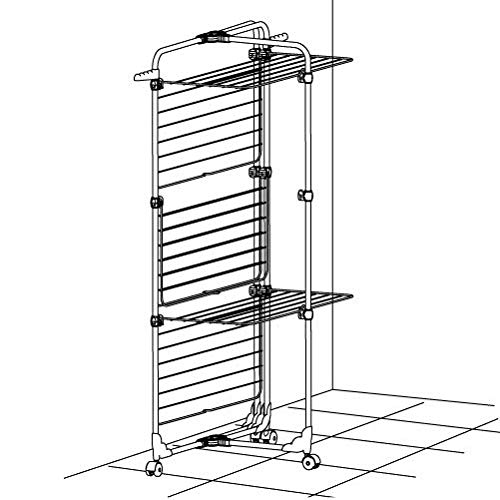 Gimi Modular 4 Tendedero de Torre Modulable, Metal, Blanco, 71x5x168.5 cm, interior