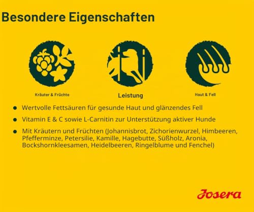 JOSERA Active Nature (1 x 12,5 kg) | Adult | Premium Trockenfutter für ausgewachsene aktive Hunde | Lamm & Reis | Hundefutter | 1er Pack