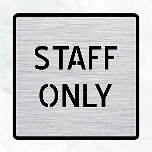 Image of CVANU Silver Acrylic STAFF ONLY Self-Adhesive Sign Board for Office /Hospital /Cafe Sign Board (set of 2) c87