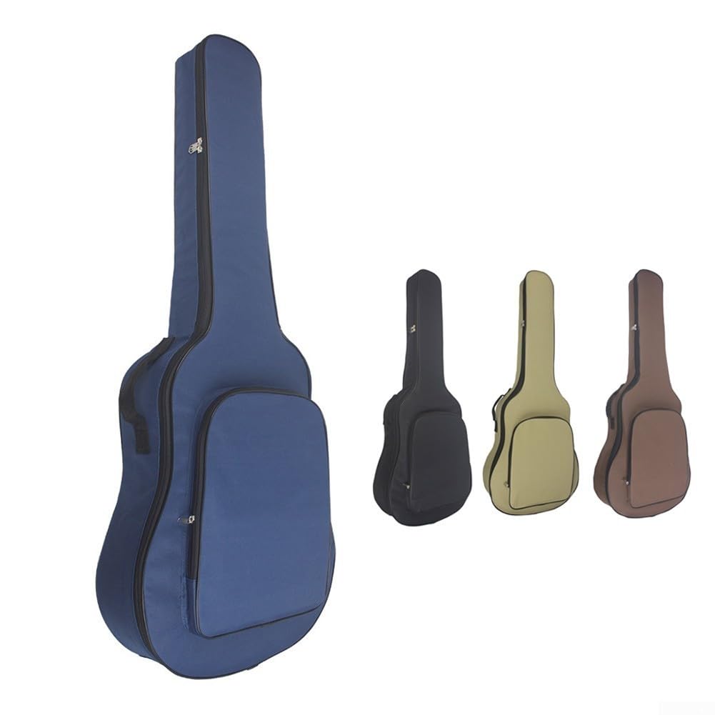 Lecreatekit Bolsa de transporte para guitarra, color negro, acolchada, tamaño estándar, funda de tela impermeable para guitarras acústicas, Brown
