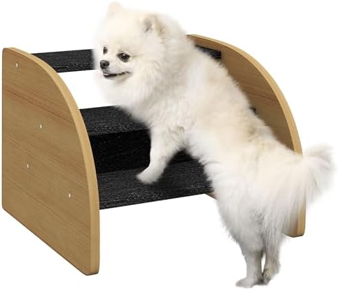 Hundetreppe Aus Holz - 3 Stufen Für Kleine Hunde Für Bett & Couch