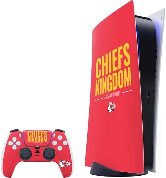 Skinit Decal Gaming Skin Compatible with PS5 Bundle - Officially Licensed NFL Kansas City Chiefs Design