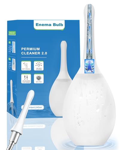 Image of Enema Douche Anti Back-Flow, Anal Douche Connected to Shower Hole,Enema Bulb with 7 Spouts, Reusable Portable Enema Vaginal Cleaner kit for Men Women (White)
