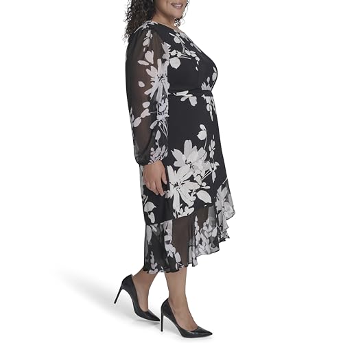 Tommy Hilfiger Women's Long Sleeves Flutter Hem Self Tie Midi Dress3