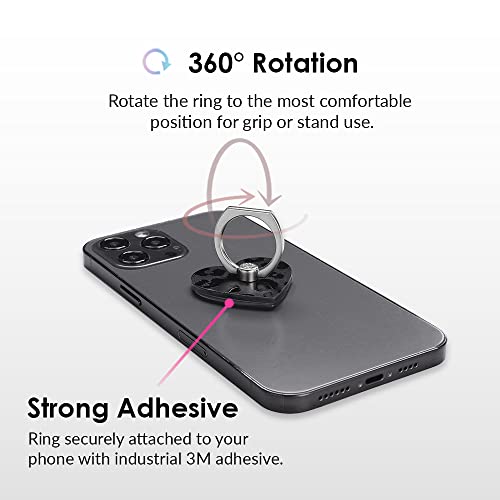 Image of Velvet Caviar Cell Phone Ring Holder - Finger Ring & Stand - Improves Phone Grip Compatible with iPhone, Galaxy, Most Smartphones (Black Leopard)