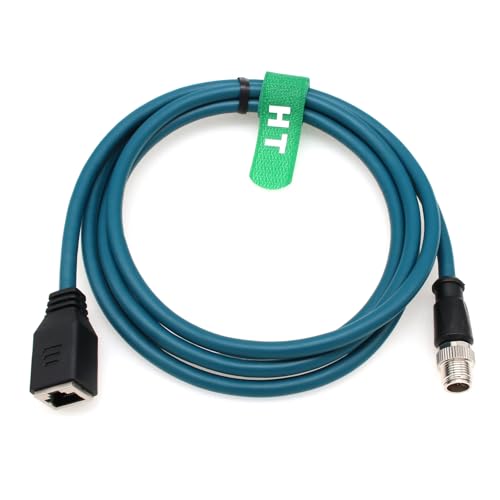 HangTon Ethernet 8 Pin X-Coded M12 to RJ45 Cable for Keyence IV3 SR-5000 Matrix Cognex in Sight Data Man Barcode Reader Camera Sensor Network 30M