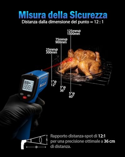 Image of Infrared Thermometer Laser Temperature Gun, Digital Surface Heat Temp Gun Non-Contact for Cooking Food, Pizza Oven, Griddle Meat, Refrigerator, HVAC, Grill, Engine -58℉~986℉