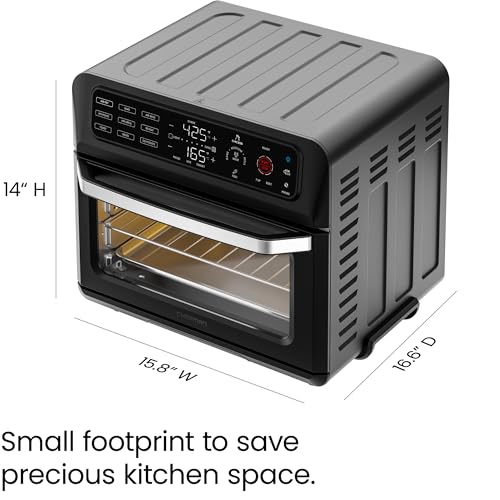Chefman Dual Function Digital Air Fryer Oven with Temperature Probe, Black