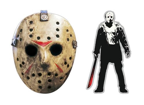 Image of Elektroplate Officially Licensed Jason Friday the 13th Dynamic Decals | Premium Automotive-Grade Weatherproof Vinyl Stickers for Car, Devices, Tumbler & More | Made in the USA | Set of 2