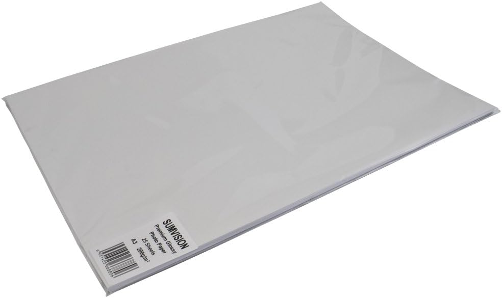 Sumvision Photo Picture Photograph Paper A3 200gm Glossy Photo Paper Premium Professional Gloss Finish Inkjet Printable Photo Paper 25 Sheet Pack