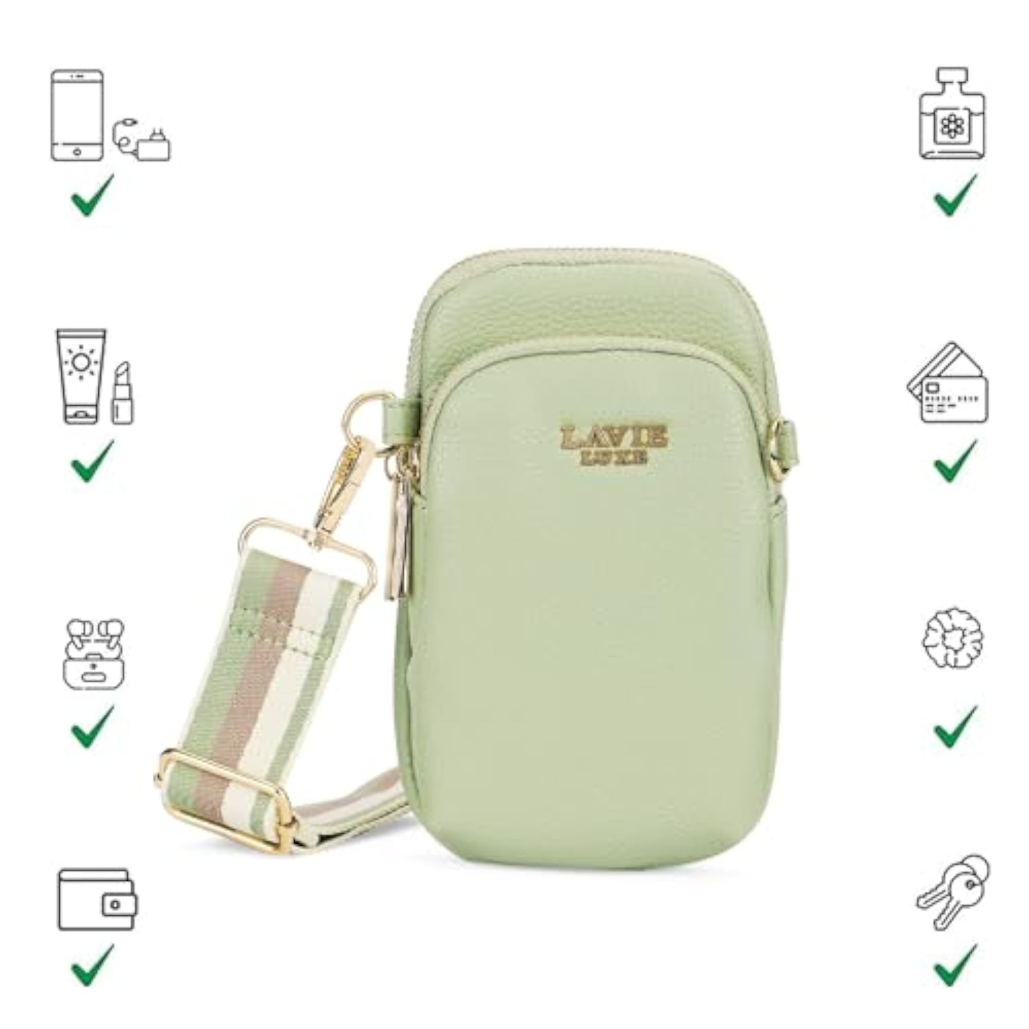 Women's Mobile Vertical 2-Compartment Sling Bag