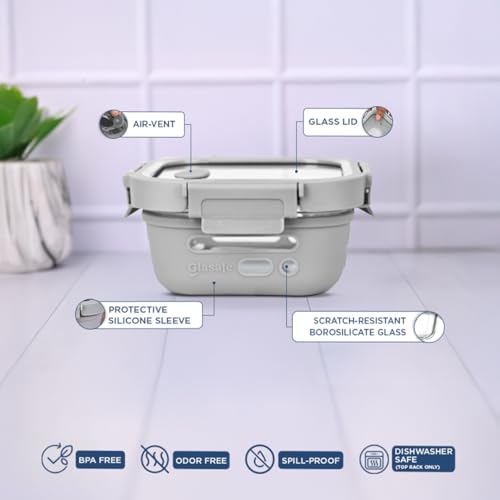 Image of GLASAFE Glass Lunch Kit (Soothing Slate, Meal Mate Lite)