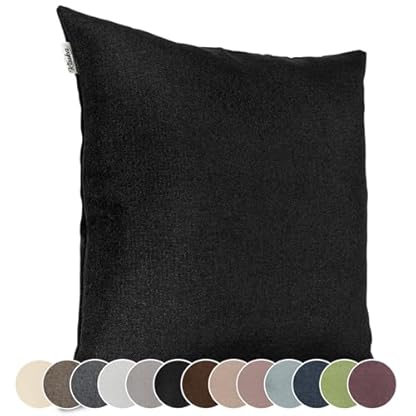 Kissenbezug Kissenhülle Dekokissen Kissenbezüge Sofakissen Zierkissen Polyester einfarbig Couchkissen 40x40cm ohne Füllung Schwarz