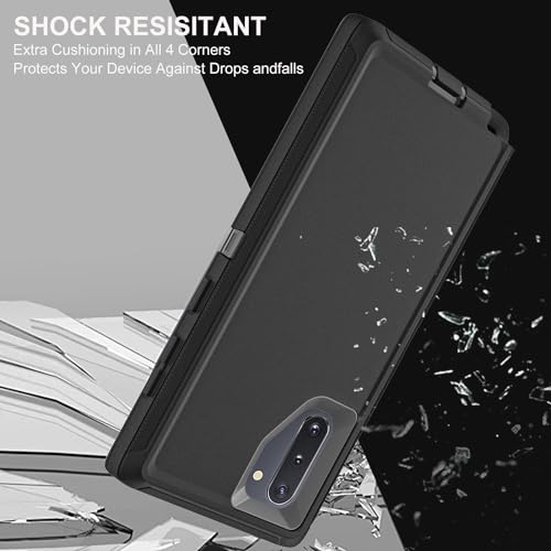 YKHJKLEC for Samsung Galaxy Note 10 Case, ONLY, [NOT FIT Galaxy Note 10 Plus], with 2Pcs [Self Healing Flexible TPU Screen Protector & Camera Lens Protector], Military Grade (Black/Grey) by YKHJKLEC - Used condition - Image 5