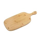 Bamboo Cutting board for Pizza, Fruit, Meat, Cheese Platter Slate Board, Cutting board with Handle 15.4 * 7.3 inch