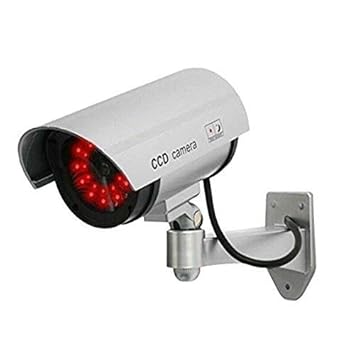 Cyrox Fake CCTV Security Camera with Flashing Red Light | Realistic Look Recording LEDs + Bonus Warning Sticker - Indoor/Outdoor Use, for Homes & Business (1)