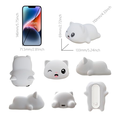 Lámpara de Noche de Silicona Gato Colorido Con Luz LED miniatura 2