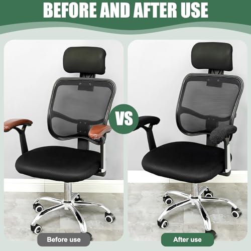 Miniatura 5 de Fundas Para Reposabrazos De Silla De Oficina, Juego De 2 Funda Reposabrazos Silla Oficina De Poliéster Elástico, Impermeables, Elásticas Y Elásticas.