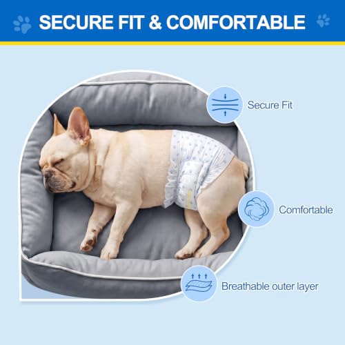 Image of Wowflash 100 Count Dog Belly Bands for Male Dogs, Male Dog Diapers Disposable, Leakproof Dog Wraps with Wetness Indicator, Breathable Quick-Dry, Secure Fit for Doggy Puppy Training, Small