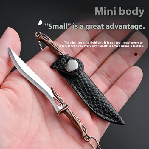 Image of Mini Sword Keychain with Sheath - Collectible Knife Shape Keyring for Men & Women, Unique Gift Accessory