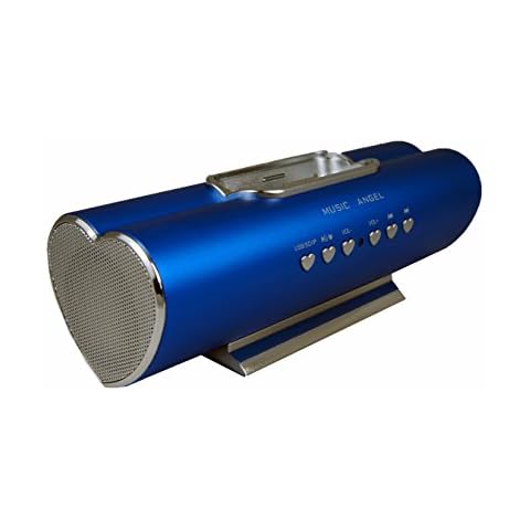 Ricco Heart Shaped Aluminum Speaker for 30-Pin iPhone iPod Nano Touch Speaker and Docking Station System USB Flash Drive and MicroSD Card Compatible Special St Valentine's Day Gift (VX-BLUE) Cover