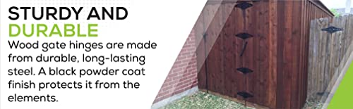 Kiavetta Wood Gate Hinges | Wood Fence Hinge Kit | 8" Strong Strap Hinge | Wood Gate Hardware | Three Pack #TOP5