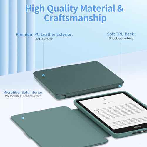 Image of Sanyetral Protective Case with Auto Wake /Sleep Function, Incompatible with TCL Remarkable -Dark Green