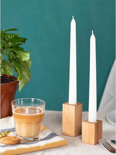 White Taper Candles – 10 Pack Unscented 10 Inch Dinner Candles | 8 Hour Long Burn, Smokeless & Dripless Candlesticks for Weddings, Parties & Home Décor 10 pcs